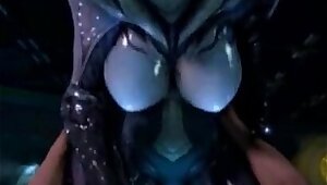 D Alien Pussy Rides Human Cock
